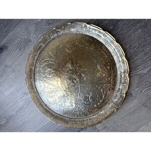 Floragold Louisa Jeanette Vintage 1950s Carnival Glass Platter 14".